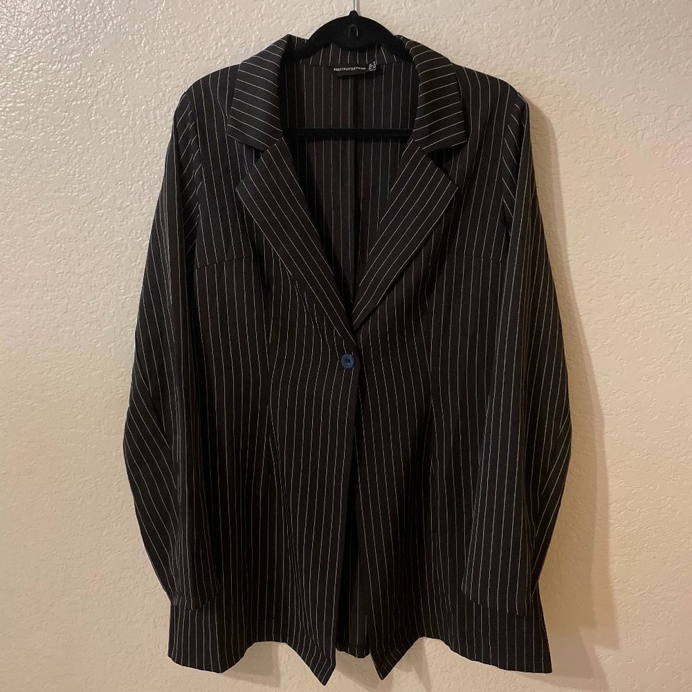 Pretty Little Thing Pinstripe Blazer - Size 8